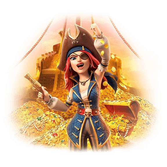 赏金女王角色与冒险场景主题画面